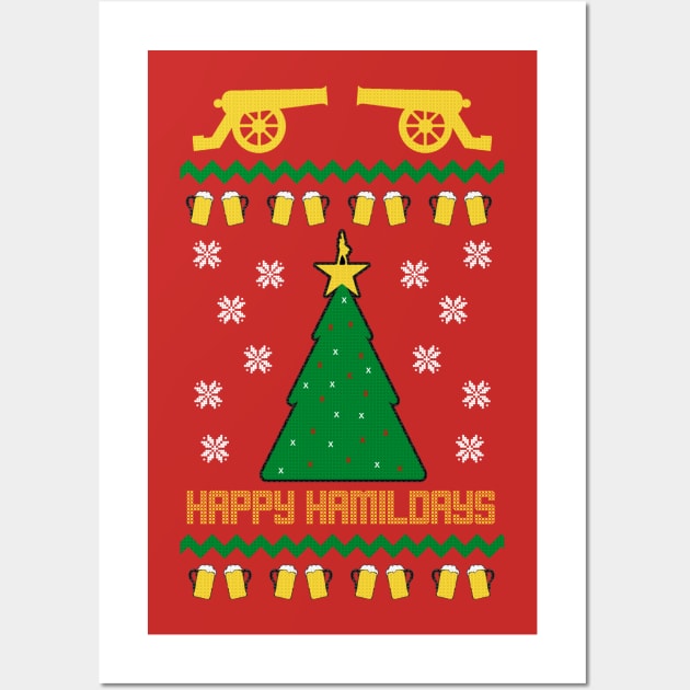 Happy Hamildays: A Hamilton Christmas Sweater Wall Art by mint_tees